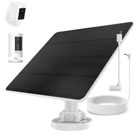 Ring Camera - Cargador de panel solar, compatible con batería de leva extraíble, Spotlight Plus/Pro Cam Batería, impermeable, carga rápida de 5 W 6 V, con adaptador DC a TypeC (1 unidad)