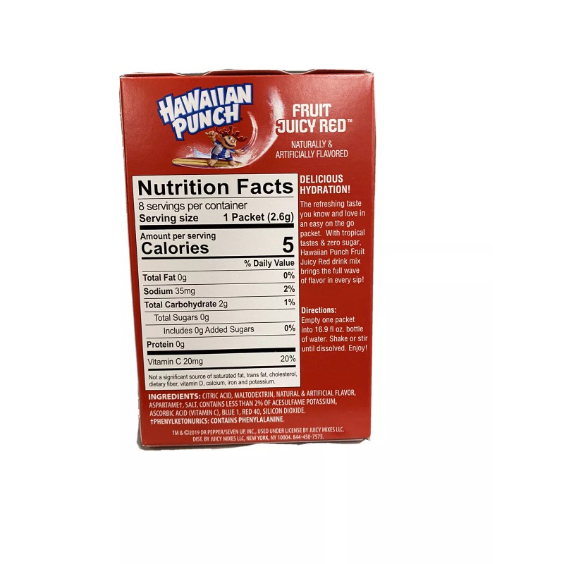 HAWAIIAN PUNCH FRUIT JUICY RED Singles To Go Lot Of