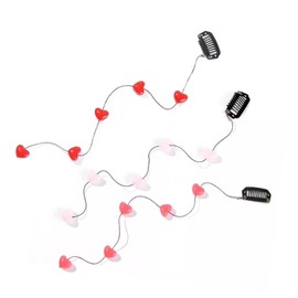 3 Pieces Of Heart-shaped Hair Clips, DIY Handmade Cute Chains, Fashionable Girls Love Bead Streamlined Chain Baby Girl Accessories, Suitable For All Kinds Parties