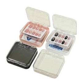 H Plus Mall 4 Types of Transparent 2-Tier Handmade Nail Tip Multi-Storage Cases / 네일아트 투명 2단 수제 네일팁 멀티 보관 케이스 4종