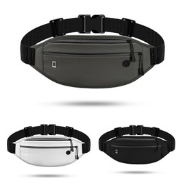 aninako Waist Pouch, Running Pouch, Jogging Pouch, Non-Shaking, Large Capacity, Waterproof, Lightweight, Thin, Light Reflecting Material, Smartphone Compatible, Night Activities, Waist Belt, Mountain