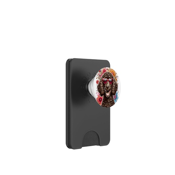Irischer Wasserspaniel, Hund, St. Valentines Day Kunstwerk PopSockets PopWallet für