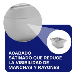 Caledonia INAN-2.5 Inserto Tamaño Noveno 17.5 x 11 cm, Altura 2.5 pulgadas. De Acero Inoxidable Grado Alimenticio.