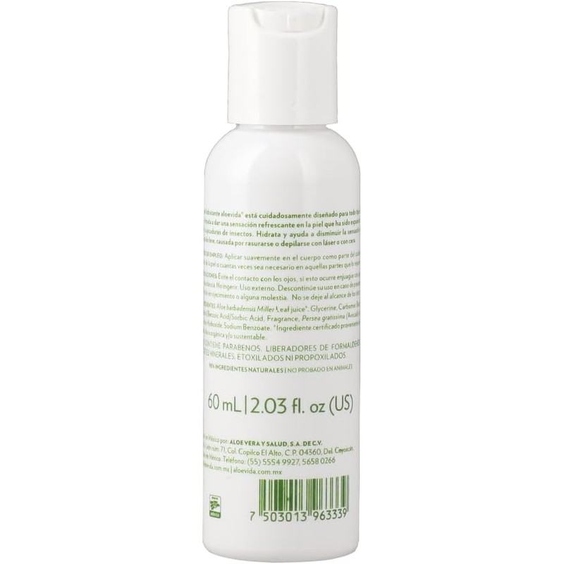 Aloevida Gel 97% Aloe vera + Aguacate 60 ml