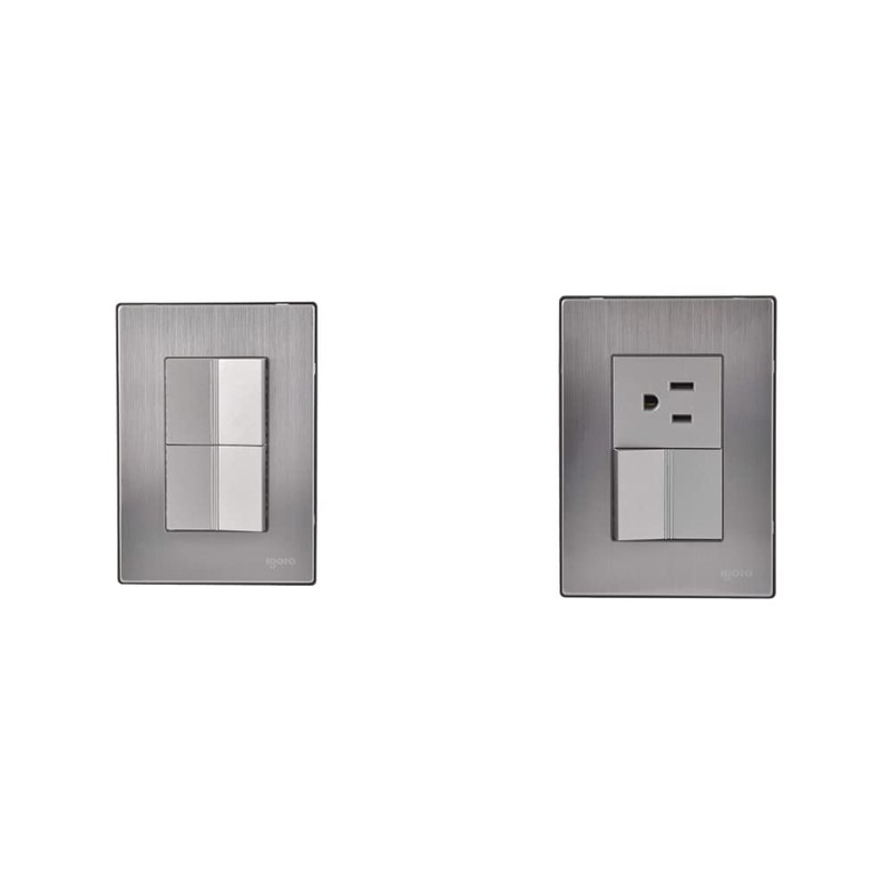 iGoto INOX1010 apagador con de 1.5 módulos, Acero Inoxidable, Color