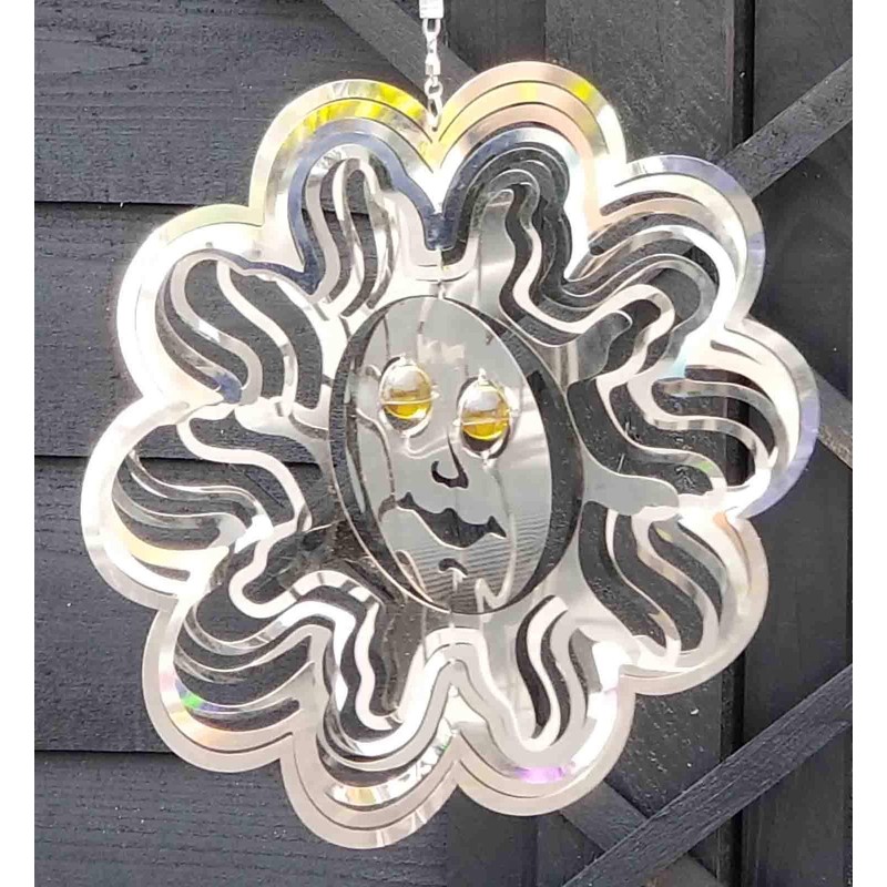 Stainless Steel Wind Spinner - 3D Mobile - Sun Face