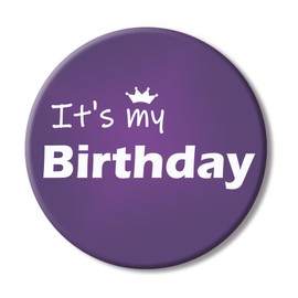 Birthday Pin, It's My Birthday Pin, Birthday Girl Pin Birthday Boy Pin, Happy Birthday Pin for Women Men, Birthday Button for Boys Girls, Badge Pin for Birthday Party Decorations Supplies (Purple)