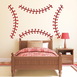 Large Baseball Wall Decals Baseball Lace Stitches Stickers for Wall Ceiliing Decals Peel and Stick Sport Wall Decals Big Baseball Ball Wall Stickers for Teens Boy Girl Bedroom Playroom Decor