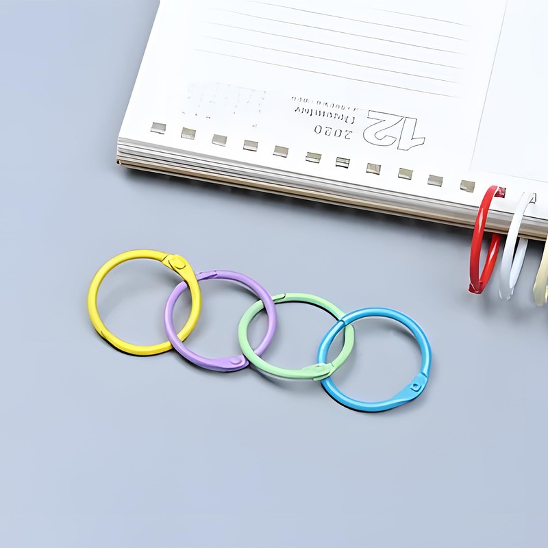 Juasky Binder Rings 1 Inch (60 Pack), Colorful Loose Leaf