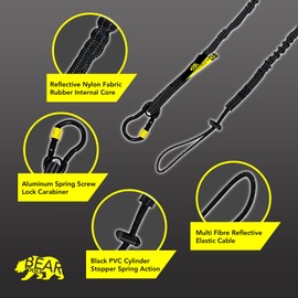 BearTOOLS Black Screw Lock with Pin Safety Lanyard With Screw Lock Carabiner Top Weight Limited 8KG / 17.6lb Fall Restraint (1)