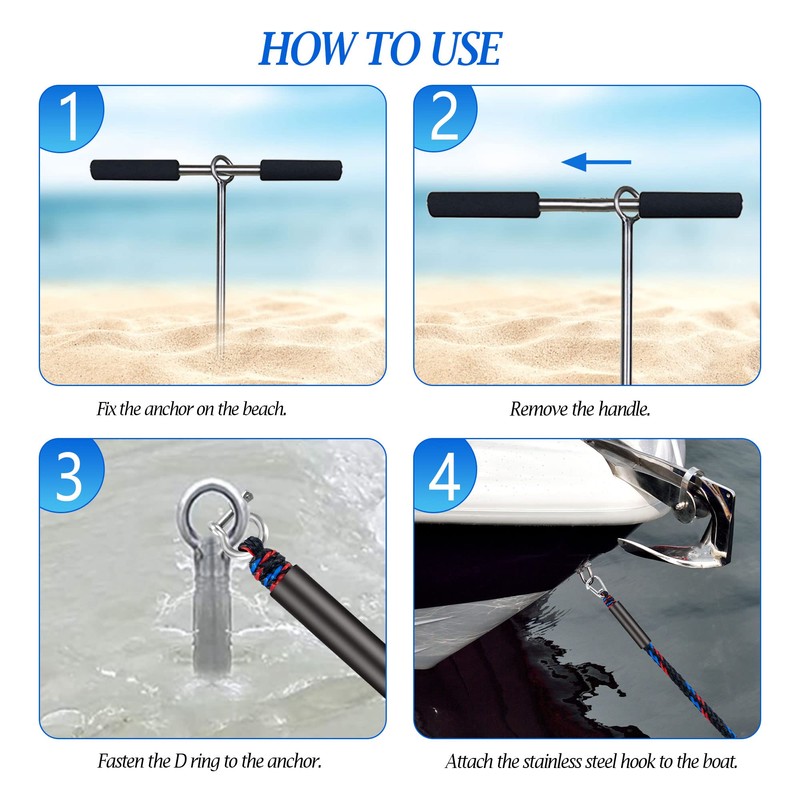 Boat Anchor Bungee Dock Line - PWC Buddy Rope Stretches