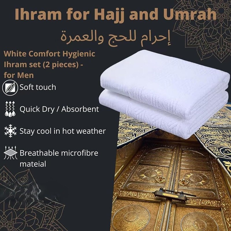 Ihram for Hajj and Umrah 100% Pure Cotton Lightweight Towels