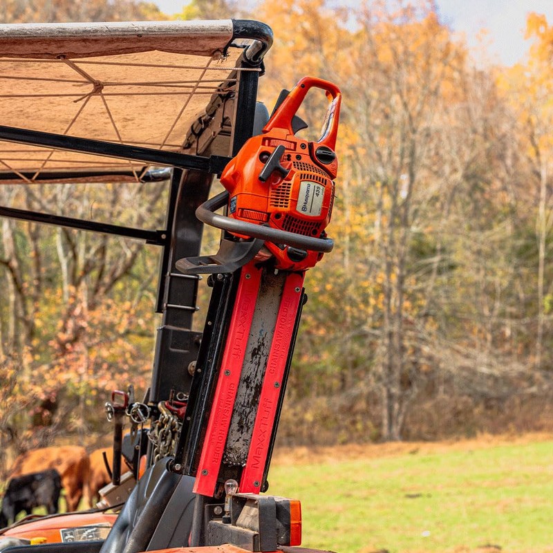 MAXXTUFF Heavy-Duty Tractor ROPS Chainsaw Holder, Model RCSH001