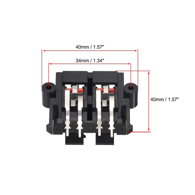 sourcing map 2 Row 4 Way Spring Speaker Terminal Clip