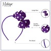 Motique Accessories Girls Polka Dot Bow Headband (Purple)
