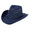 C.C Sparkly Sequin Cowboy Hat with Suede String Trim, Navy
