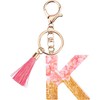 Rohans Pink and Gold Resin Alphabet Initial Letter Keychain, Bag