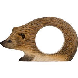 Wildlife Garden WG4566 Napkin Ring Hedgehog - Hand Carved Wooden Napkin Ring for Table Decoration