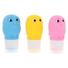 Ipetboom 3pcs Travel Lotion Dispensers Squeezable Shampoo Body Lotion Storage Bottles Adorable Cartoon Design Leakproof Containers for Shampoo Shower Gel and Skin Care Products