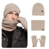 MARUKO 3 Pcs Men's Beanie Hat Scarf and Touch Screen