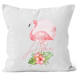 Autiga Flamingo Aloha Tropical Summer Jungle Paradise Hummingbird Cushion Cover Decorative Cushion Square Cotton White One Size