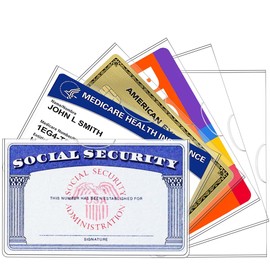 Glsgsb 6 Pack Social Security Card Holder，Social Security Card Protector Sleeve，New Medicare Card Protector Sleeve/Credit Card Holder, SSN Card Protector/Credit Card Cover