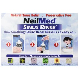 NeilMed Sinus Rinse - 2x8fl oz Bottles Nasamist Saline Spray 75mL - 250 Packets