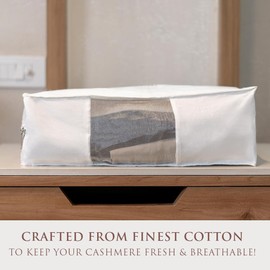 Velvessa Cashmere Sweater Storage Bags | PACK OF 2 |Breathable & Washable Sweater Storage Bags | Suitable Clothes Organizer For Sweaters, Merino Wool, Scarves and more