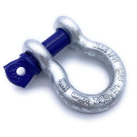 Shackle High Strength Curved with Eye Bolt (WLL): 2 t Load Capacity 2 Pieces 0.33 t - 25 t & Choice of Quantity | Hot-Dip Galvanised Steel | Choice of Sizes (2 Pieces, 2t)