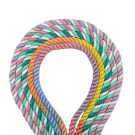 Poofy Floofy Luxury 7.5 ft Handmade Cotton Dog Leash - Stylish, Sturdy, and Versatile with Frosted Gold Hardware and Adjustable Dual Swivel Hooks [Rainbow]