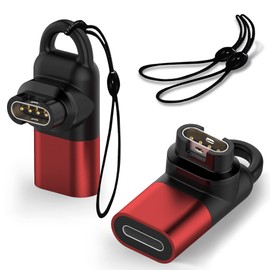 Miimall Garmin Adapter (2 Adapters + 2 Carabiners), L-Shaped Lightning Compatible with Garmin Approach S70, vivosmart5, ForeAthlete 745, 945, 265, 265, 265S, 55, Fenix, Instinct2, Approach S62 Plug,