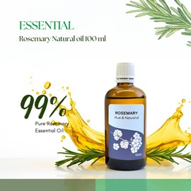 Roots & Above Pure Natural Rosemary Essential Oil 3.38 fl oz/100 ml for Diffuser, Face, Skin Care, Hair, Aroma, Massage, Candle & Soap Making Fragrance DIY use