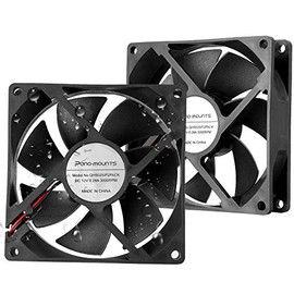 92mm 90mm 12V DC Moisture-Proof Fan High Airflow 12V 9025 2 Pin 2 Wire Small Square Exhaust Fan 3000RPM 2-Pack