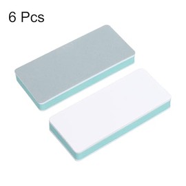 HARFINGTON 6 Bloques Pulidores de Uñas de Grano 600/3000 de Doble Cara, Herramienta de Manicura para Pulir Uñas Acrílicas, Blanco/Verde.