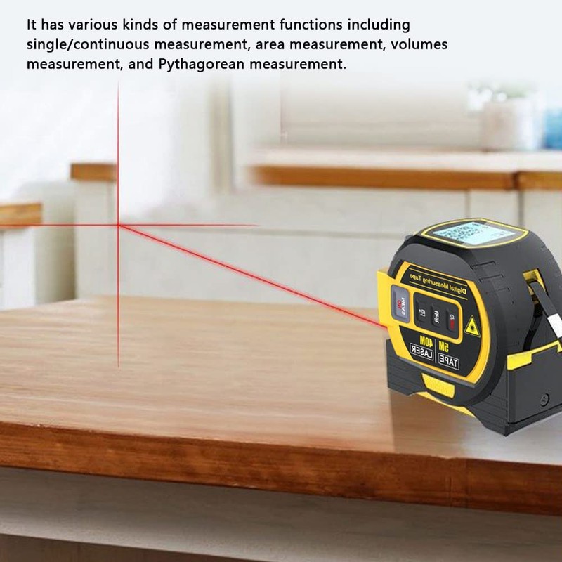 Eacam 3 in1 Laser Rangefinder, 5m Tape Measure Ruler LCD