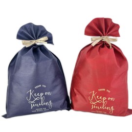 Large Wrapping Bag, Gift Bag, Nonwoven Fabric, 19.7 x 13.8 inches (50 x 35 cm), Set of 2, Present, Gift, Packaging Bag, Candy Celebration Bag (L, 2 pcs, 19.7 x 13.8 inches (50 x 35 cm))