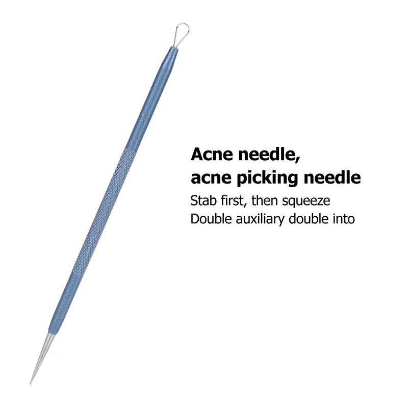 5pcs Blackhead Remover Professional Stainless Blue Acne Needle Tool Set