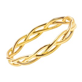 MAX + STONE Solid 10K Gold Rings for Women | Braided 10k Solid Gold Ring for Women | Comfortable & Thin Gold Stackable Rings | Hypoallergenic 10K Solid Gold Band Ring in Size 8