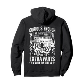 Curious Skilled And Clever - Funny Car Auto Truck Mechanic Pullover Hoodie