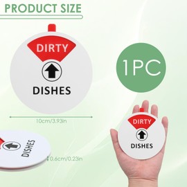 Dishwasher Magnet Clean Dirty Sign Indicator Acrylic Dishwasher Sign Universal Reversible Kitchen Flip Indicator with Running, Dirty, Empty, Clean Options Works on All Dish Washers