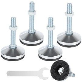 4 pies niveladores de alta resistencia M16, niveladores de muebles de 3.15 pulgadas de diámetro, pies de goma roscados antideslizantes, pies nivelador