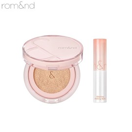 ROMAND Bloom in Coverfit Cushion With Glasting Melting Balm Set 2items, Cushion#$%Balm:19 Pure-08 Coralia