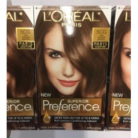 L'Oréal 3 X L'Oreal Superior Preference Paris Couture Hair Color ICED GOLDEN BROWN #5CG