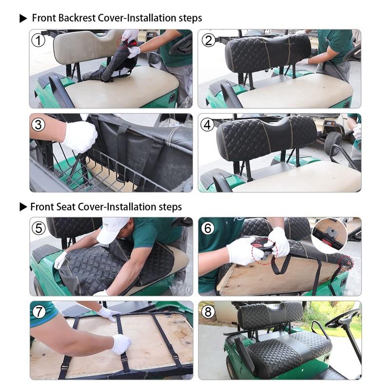 Roykaw Golf Cart Seat Covers Kit Fit for EZGO TXT