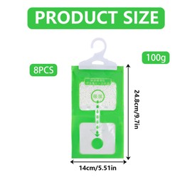 Dehumidifier Cabinet, 6 Pieces 100 g Wardrobe Moisture Absorber, Dehumidifier Bag for Hanging, Anti-Mould Dehumidification Bag Set, Desiccant Bag for Kitchen, Bathroom, Car (6)