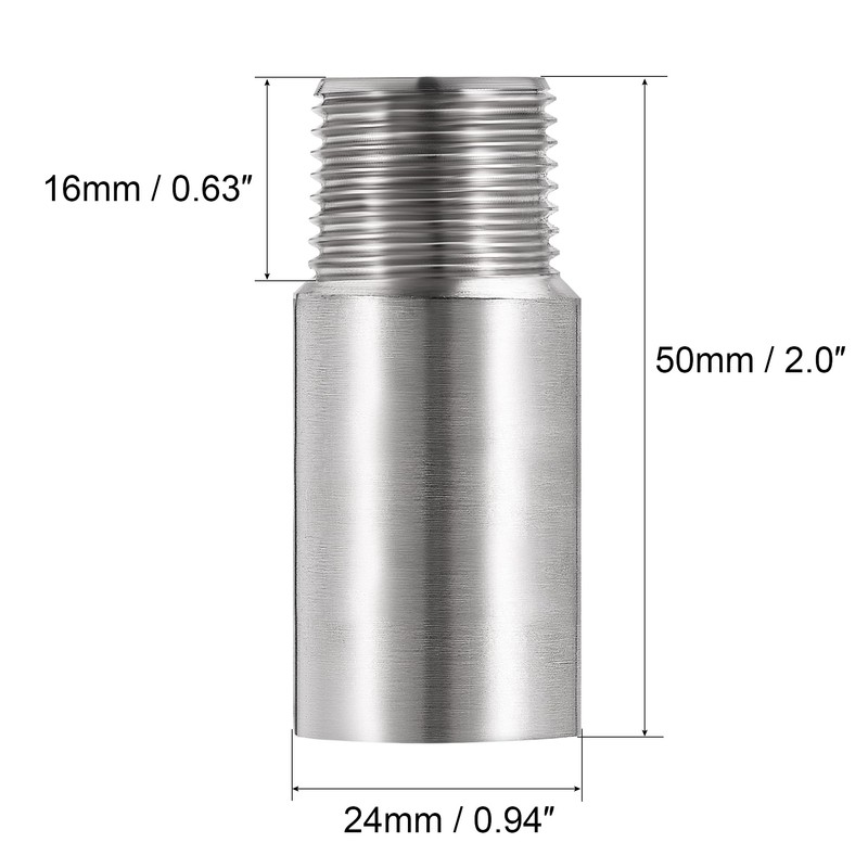 sourcing map Shower Head Extension Arm Stainless Steel 1/2PT Male