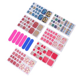 Outanaya 6 Sheets Nail Art Stickers for DIY Toenail Decoration Safe and Durable Accessories with Designs Each for Friends and Nail Art Enthusiasts