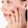 Custom Aquamarine Ring Dainty Natural Aquamarine 8mm Round Stone