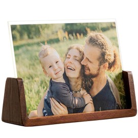 7x5 Photo Picture Frames with Mount for Standing Tabletop Wedding Photo Frame Walnut 1