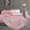 Manyshofu Blush Pink Satin Striped Sheets - 3Pcs Satin Sheets